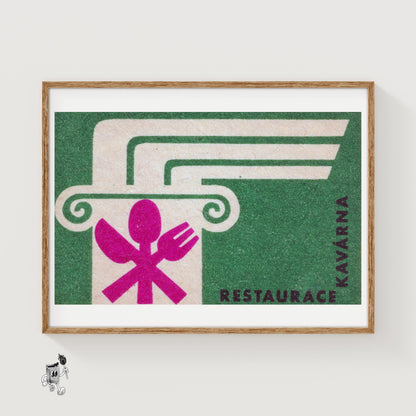 Column Cafe - vintage matchbox label print