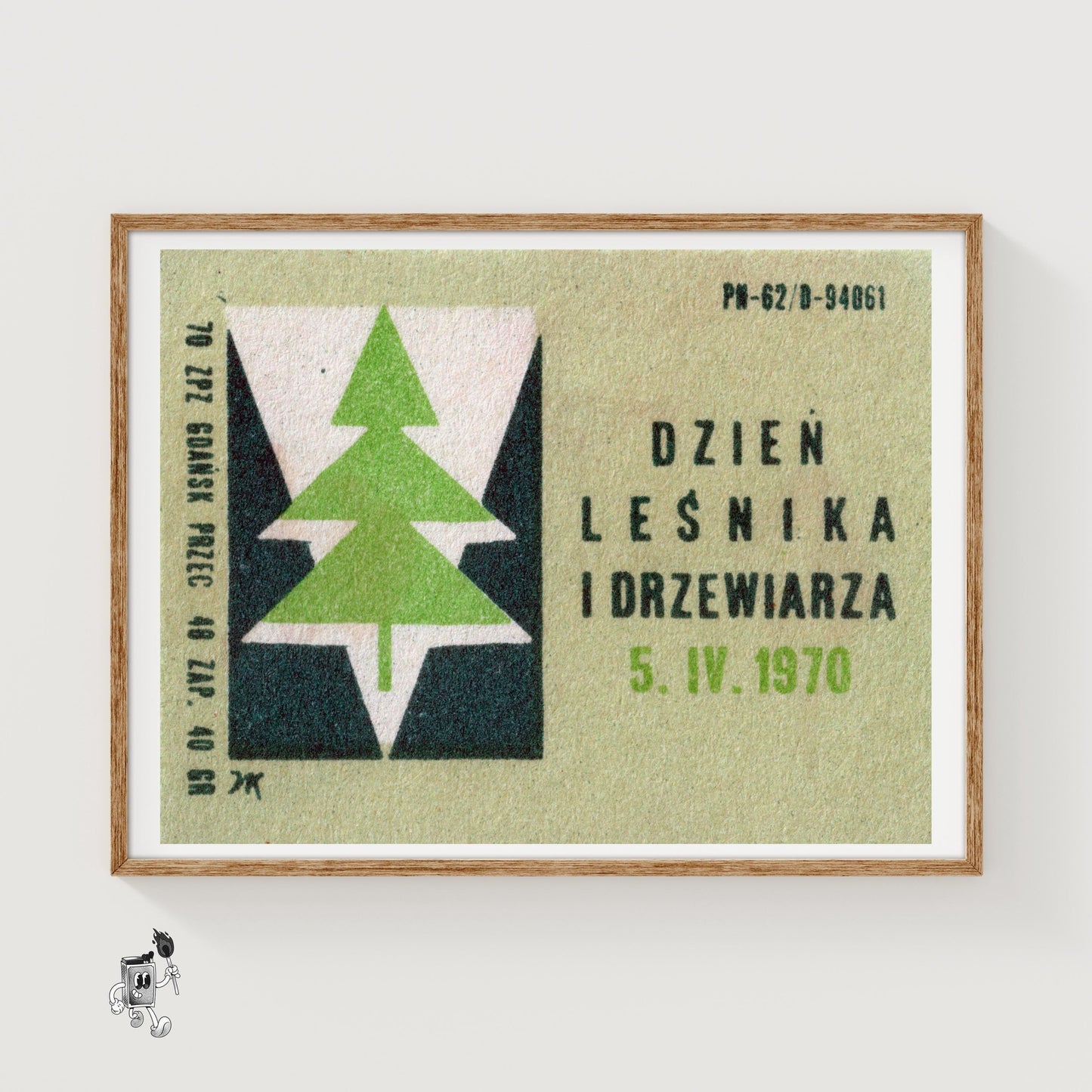 Tree - vintage matchbox label print