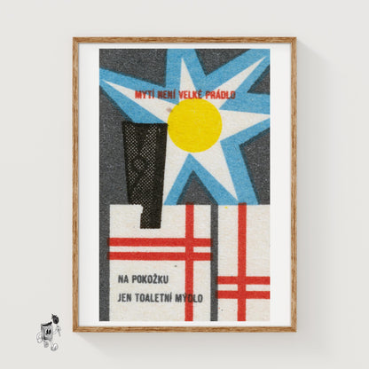Star and Sun - vintage matchbox label print