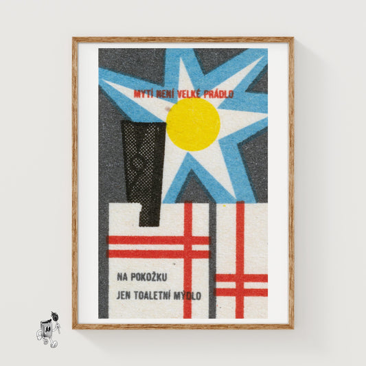 Star and Sun - vintage matchbox label print