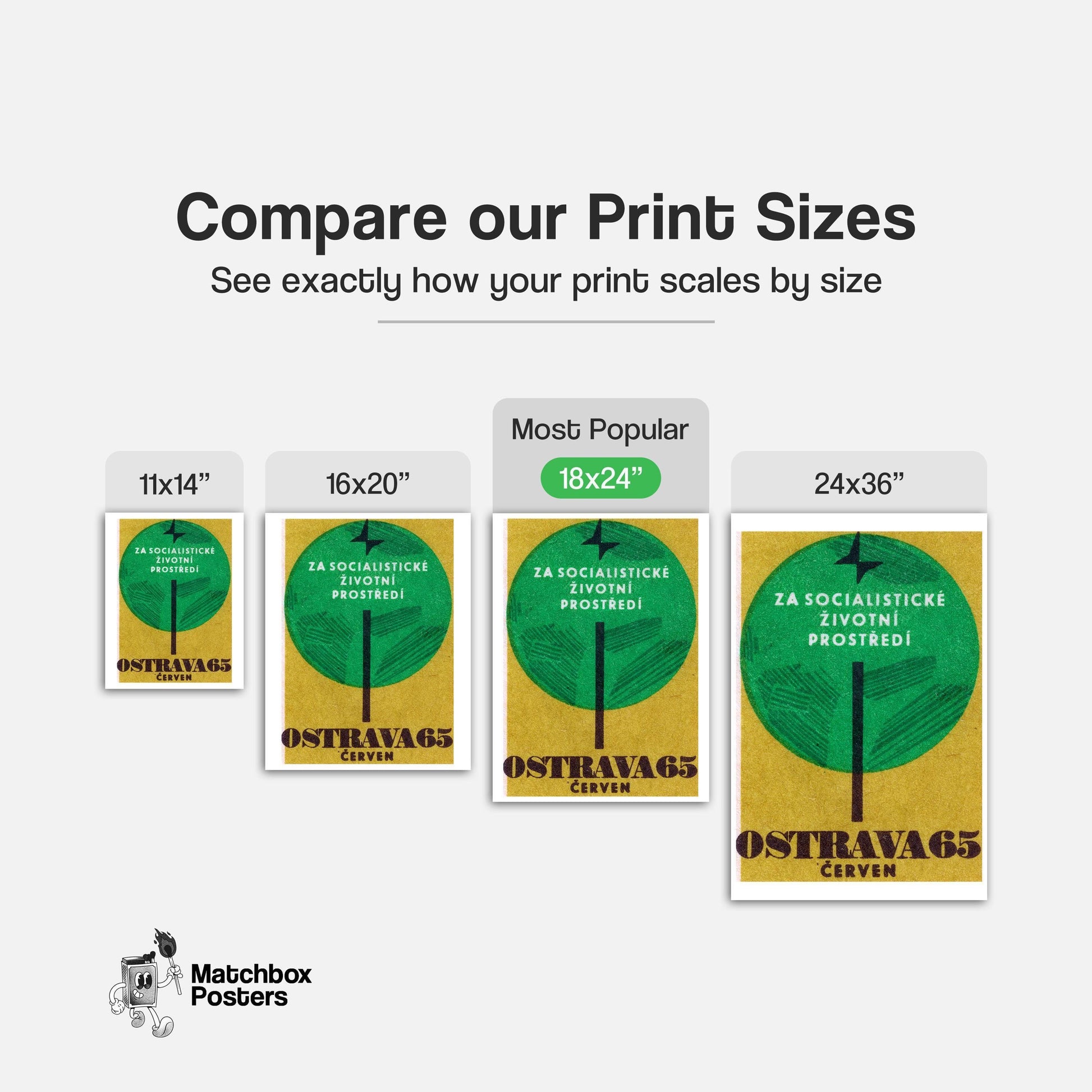 Socialism Trees - vintage matchbox label print - gallery wall preview