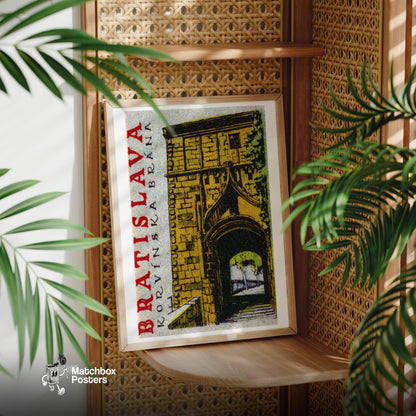 Historic Archway - vintage matchbox label print - office wall