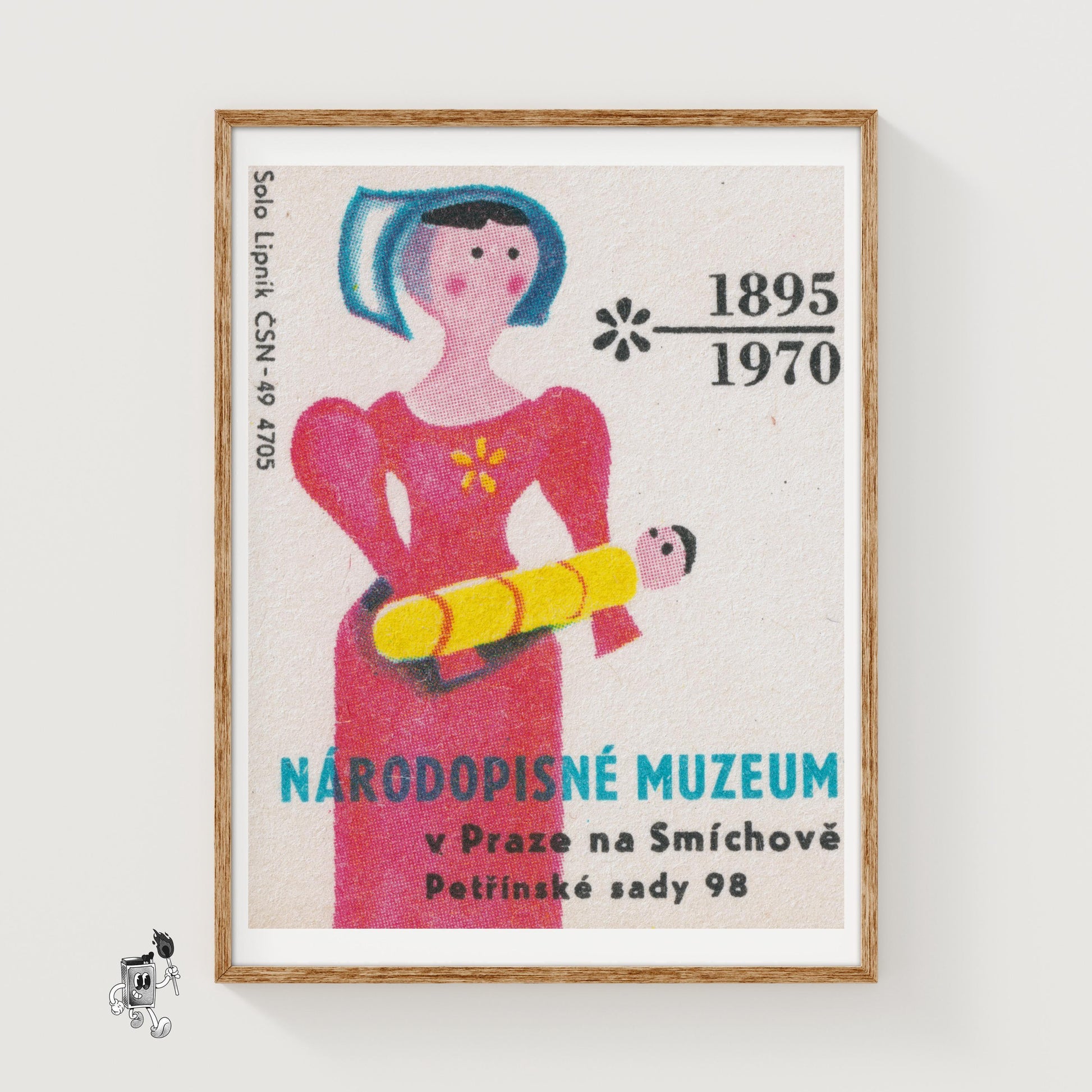 Traditional Woman - vintage matchbox label print