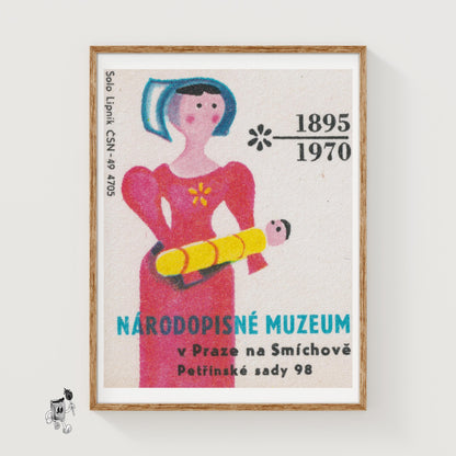 Traditional Woman - vintage matchbox label print