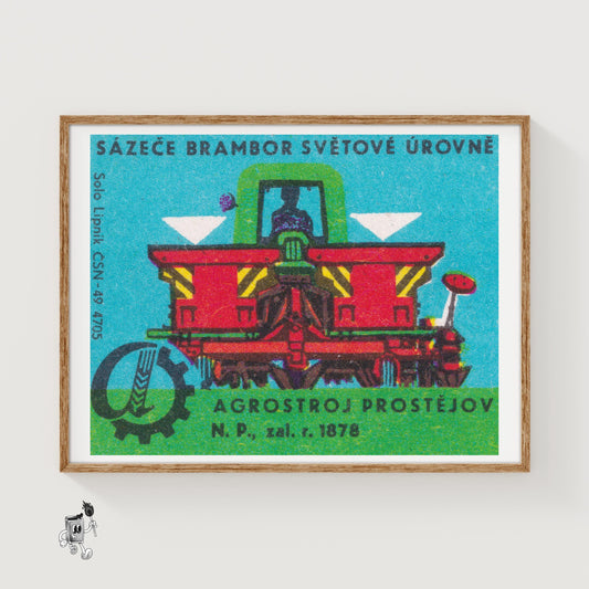 World Class Potato Planters - vintage matchbox label print