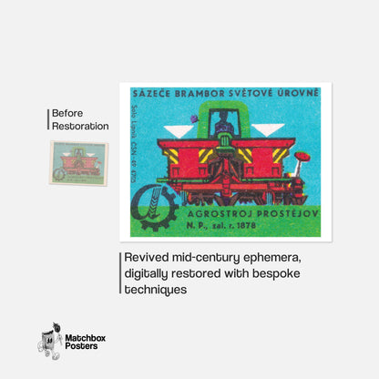 World Class Potato Planters - vintage matchbox label print - framed wall art preview