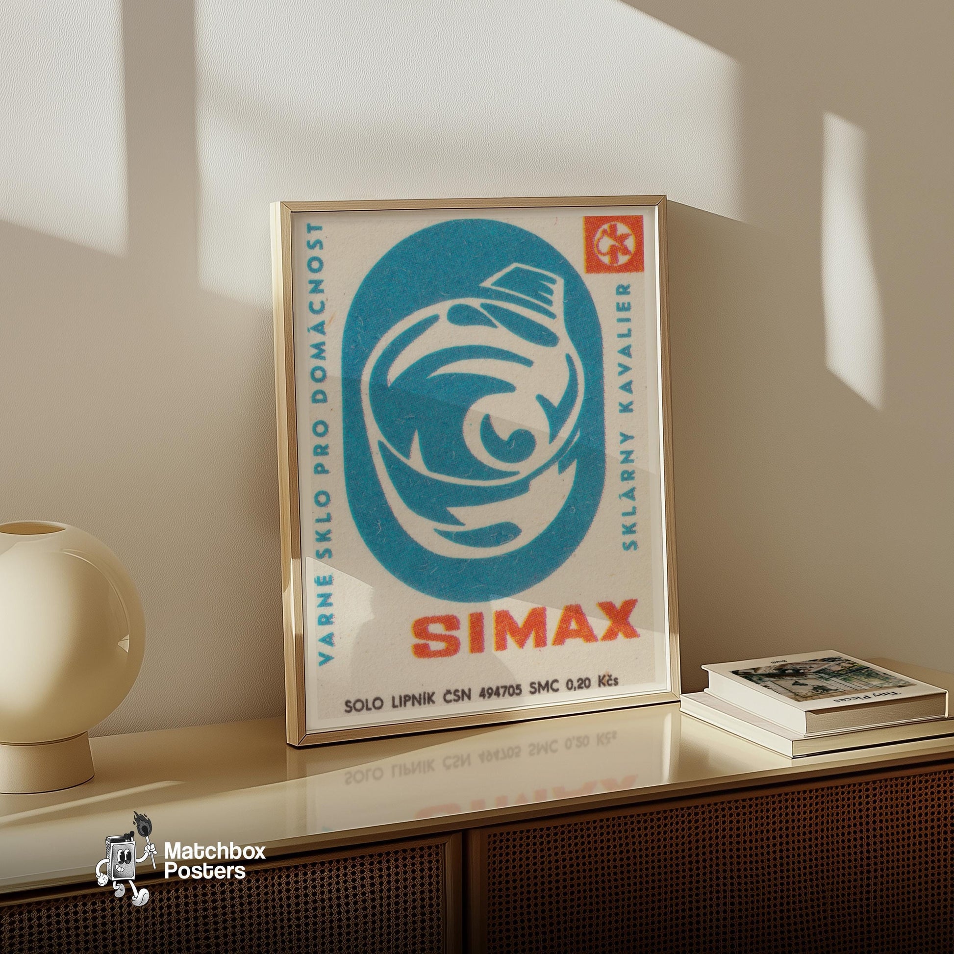 Household Glassware - vintage matchbox label print - size comparison