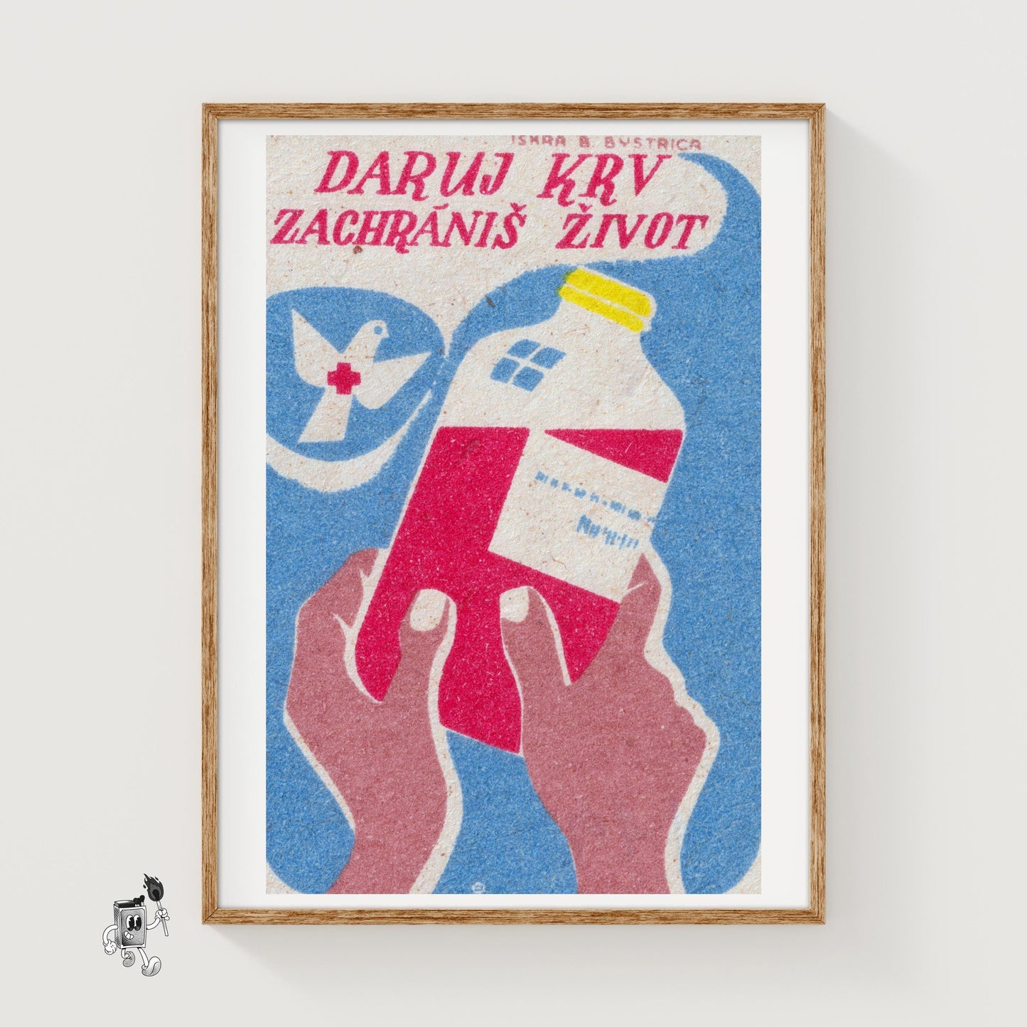 Blood Donation - vintage matchbox label print