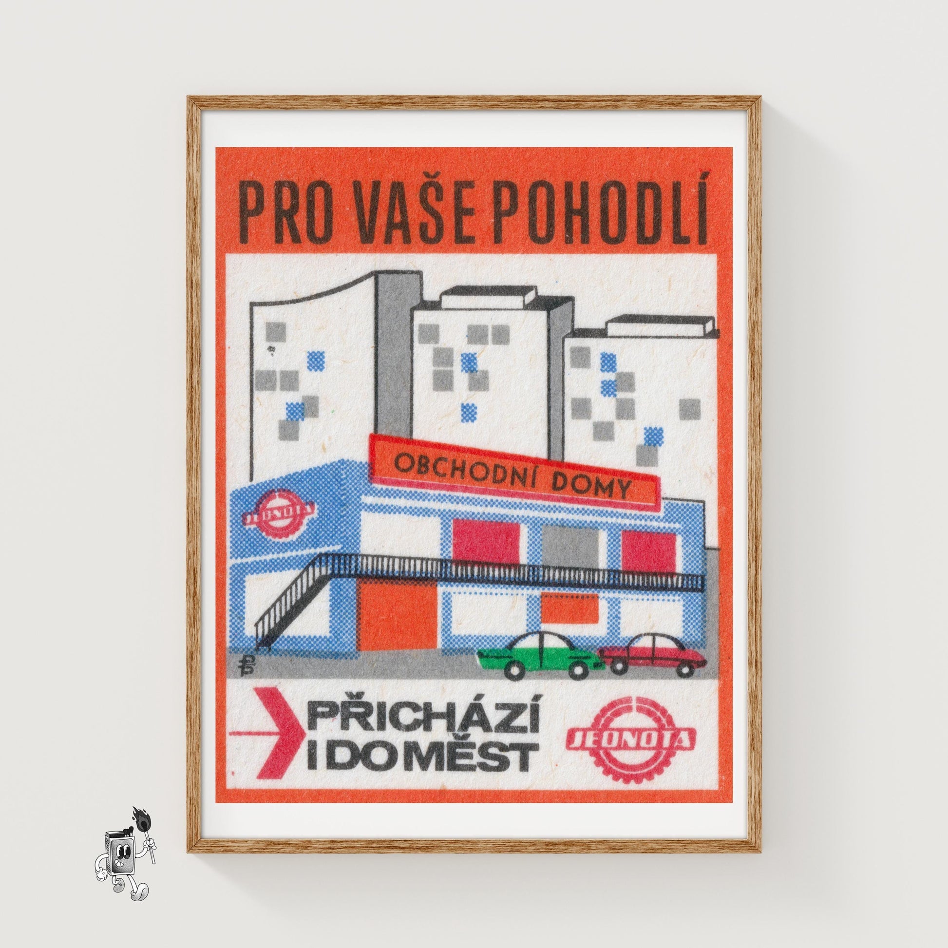 Convinience Store - vintage matchbox label print