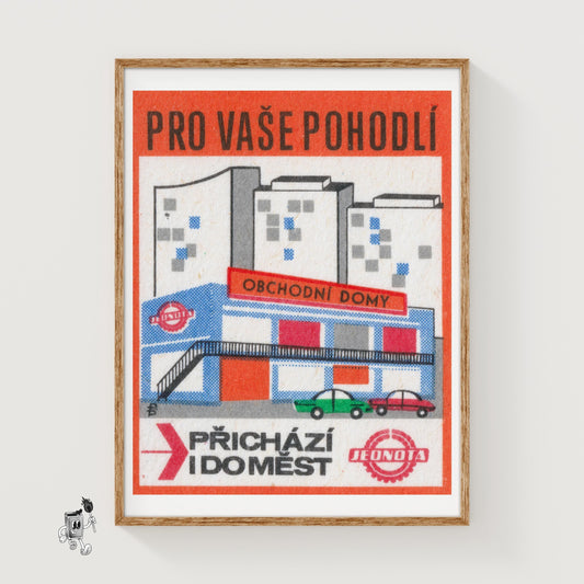 Convinience Store - vintage matchbox label print