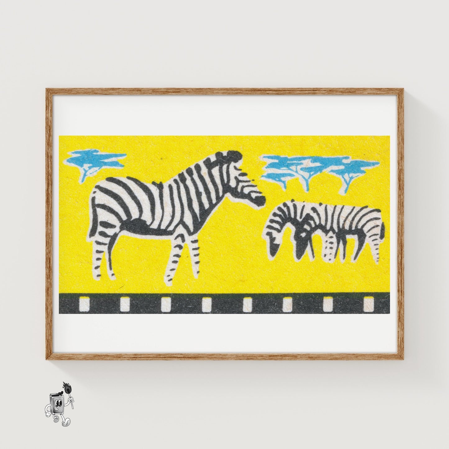 Zebras: Vintage - vintage matchbox label print