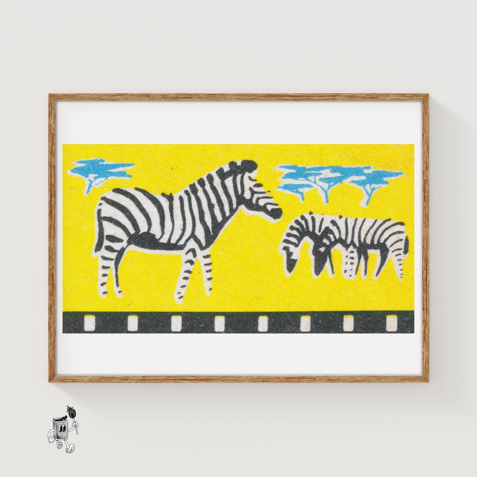 Zebras: Vintage - vintage matchbox label print