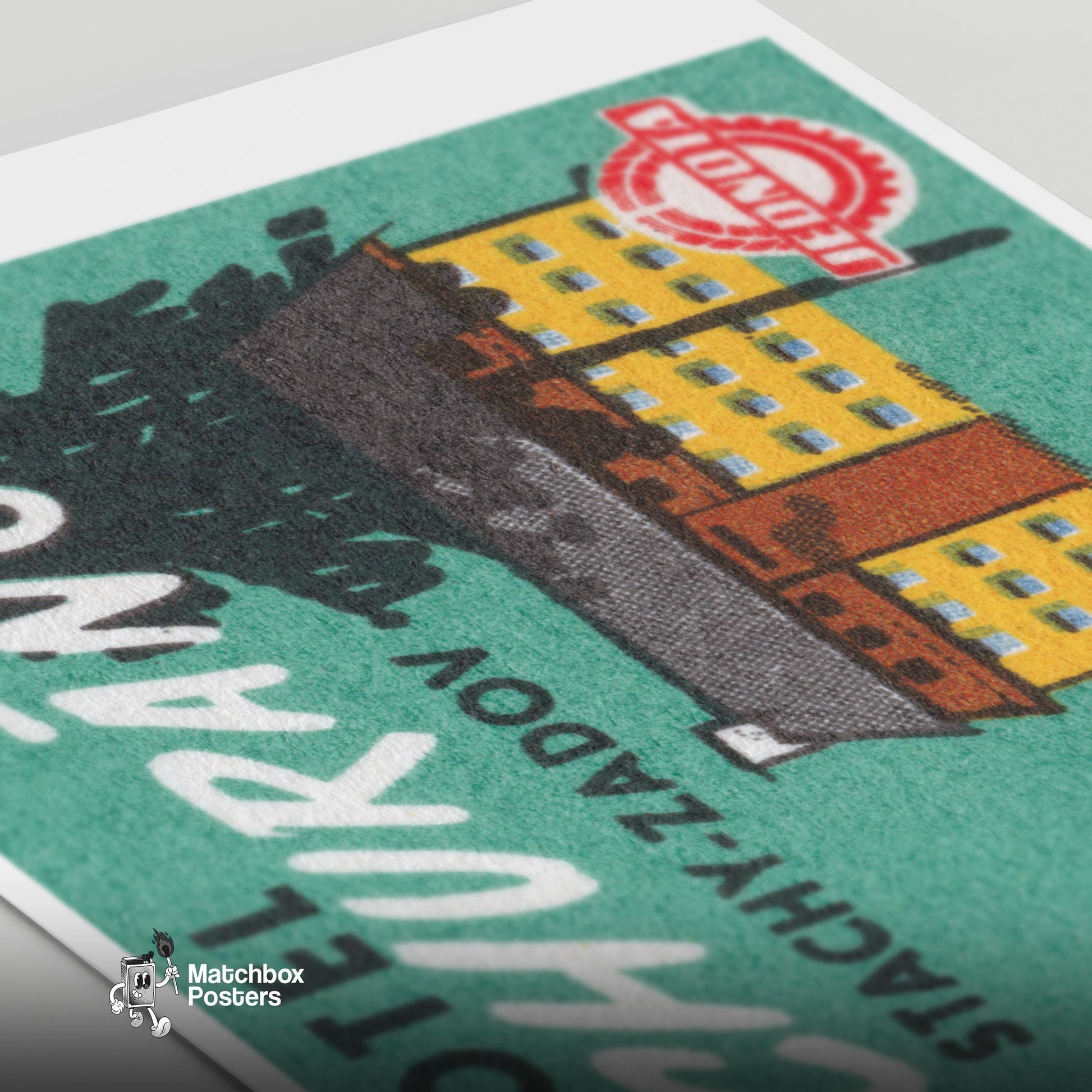 Hotel Churanov - vintage matchbox label print - close-up detail