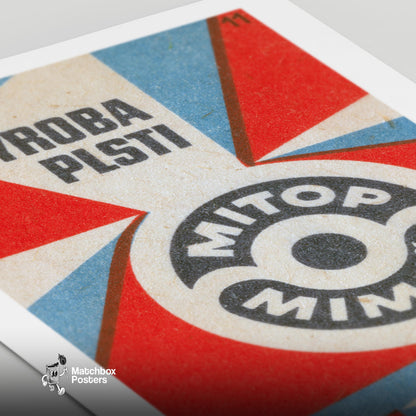 Production of Felt - vintage matchbox label print - close-up detail