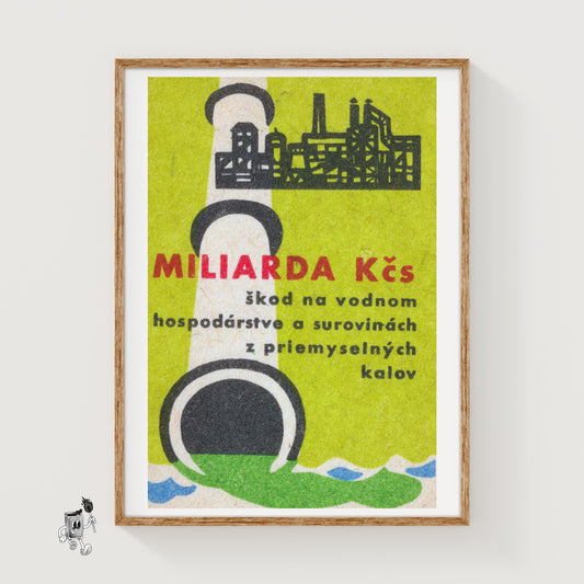 Industrial Factory - vintage matchbox label print