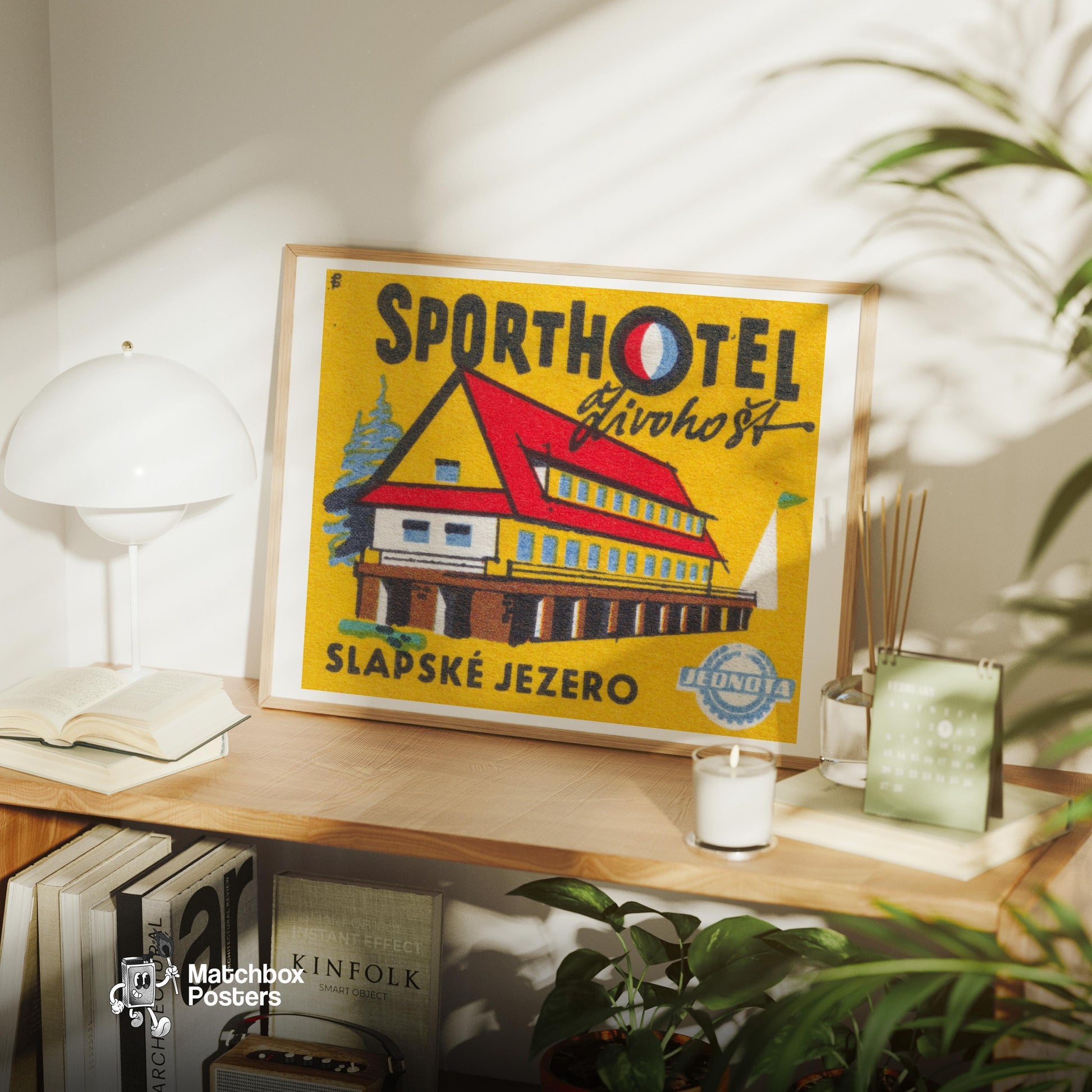 Sport Hotel - vintage matchbox label print - office wall