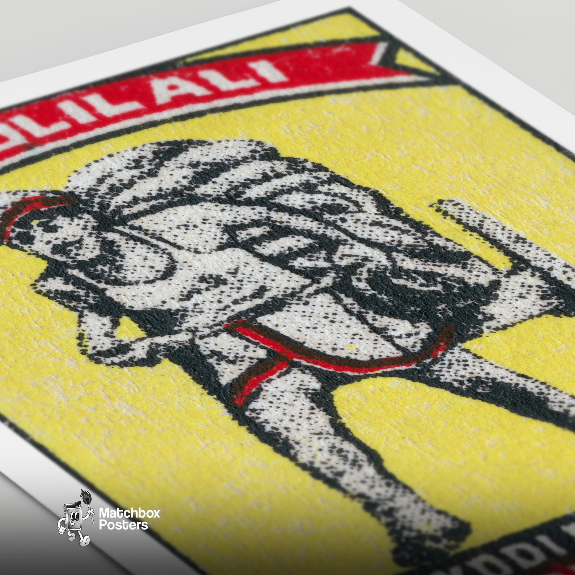 Worker with Wheelbarrow - vintage matchbox label print - close-up detail