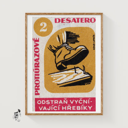 Remove Nails! - vintage matchbox label print