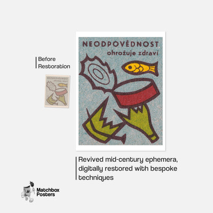 Irresponsibility Endangers Health - vintage matchbox label print - framed wall art preview