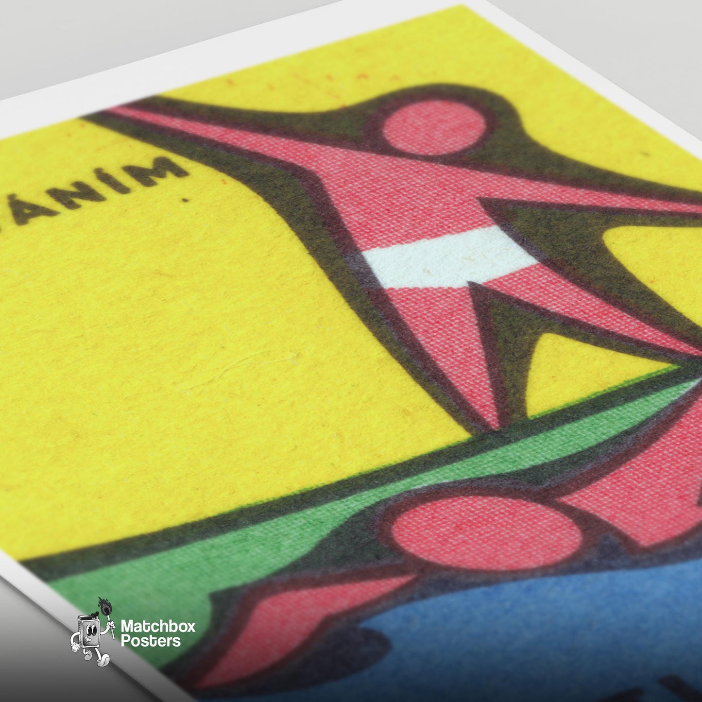 Exercise - vintage matchbox label print - close-up detail