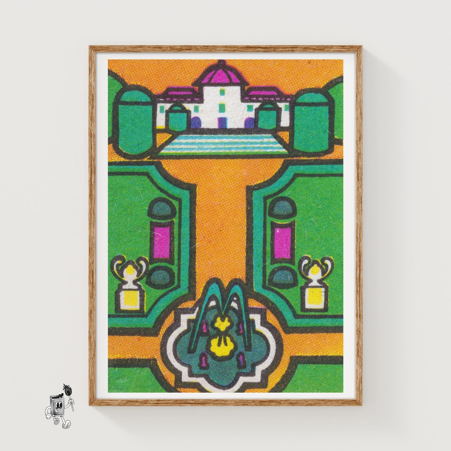 Purple Palace - vintage matchbox label print