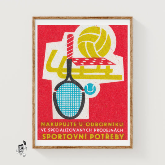 Specialized Sports Store - vintage matchbox label print