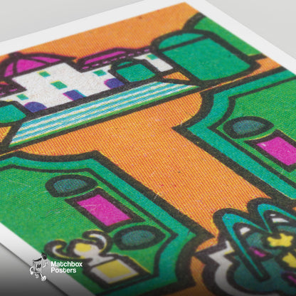 Purple Palace - vintage matchbox label print - close-up detail