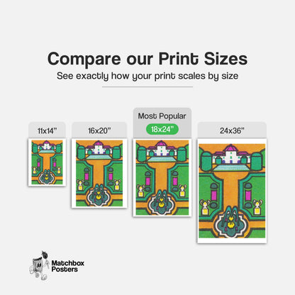Purple Palace - vintage matchbox label print - gallery wall preview