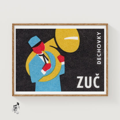 Musician - vintage matchbox label print