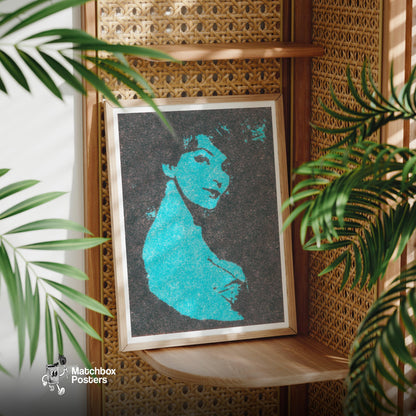 Portrait of Woman - vintage matchbox label print - office wall
