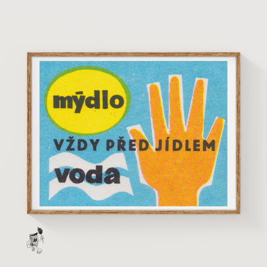 Hand Hygiene - vintage matchbox label print