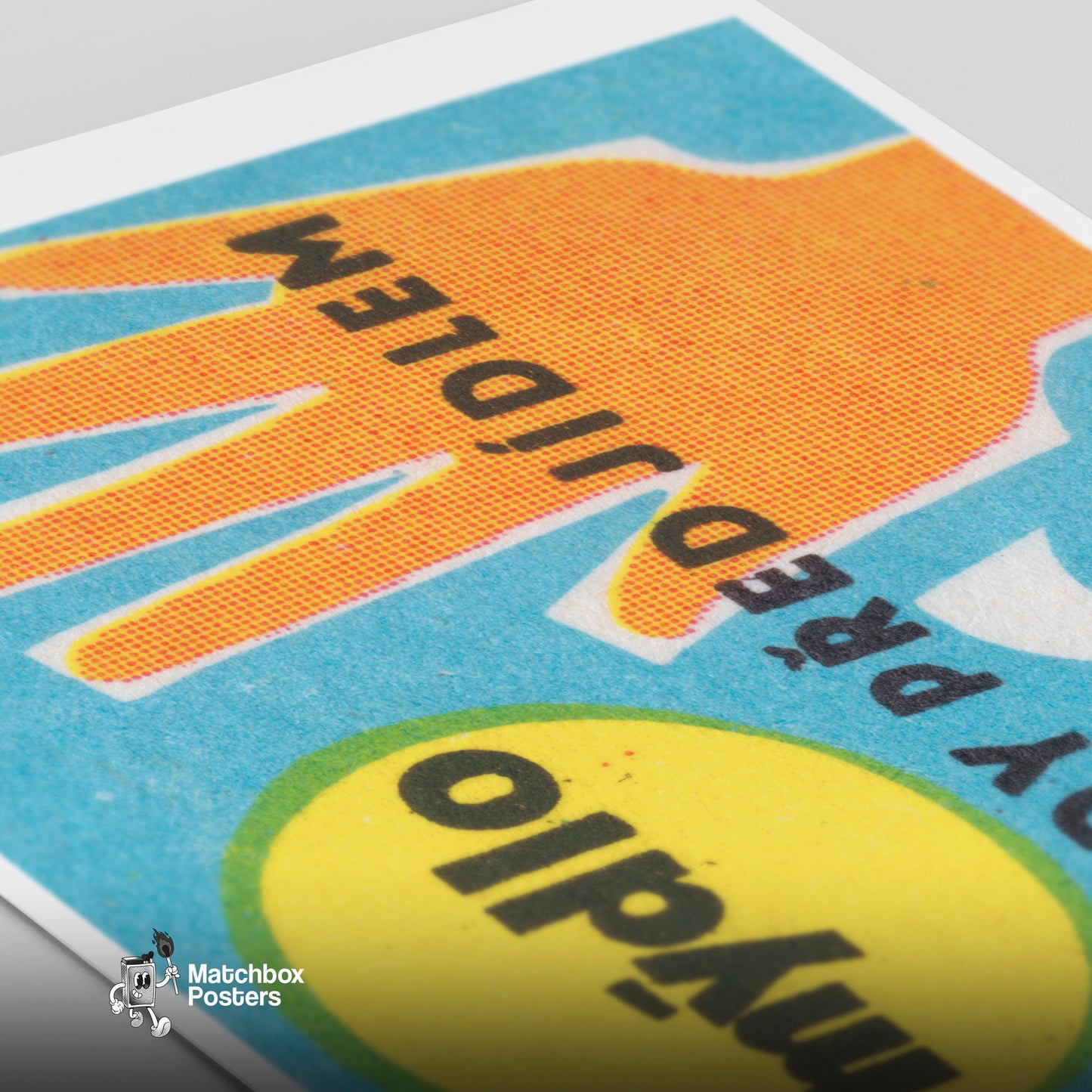 Hand Hygiene - vintage matchbox label print - close-up detail