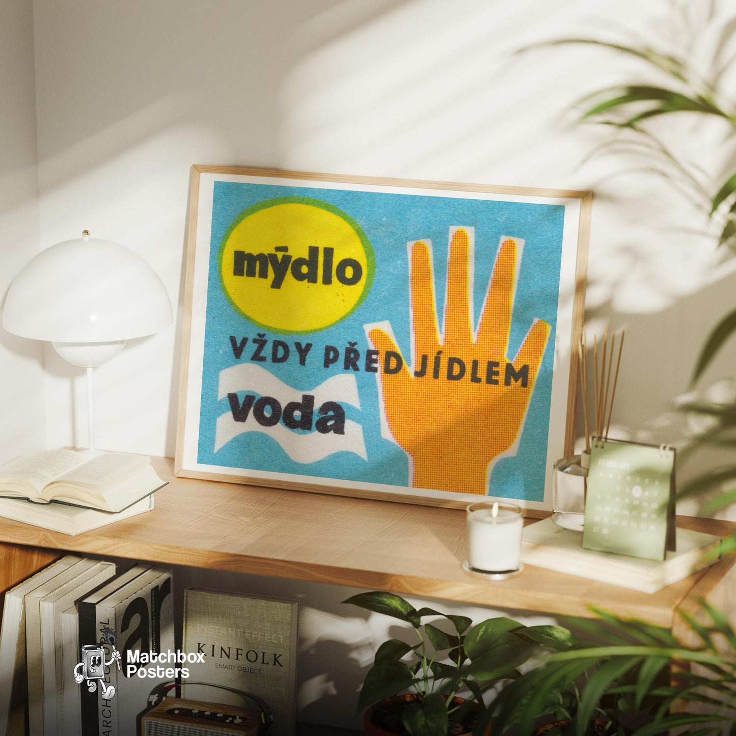Hand Hygiene - vintage matchbox label print - office wall