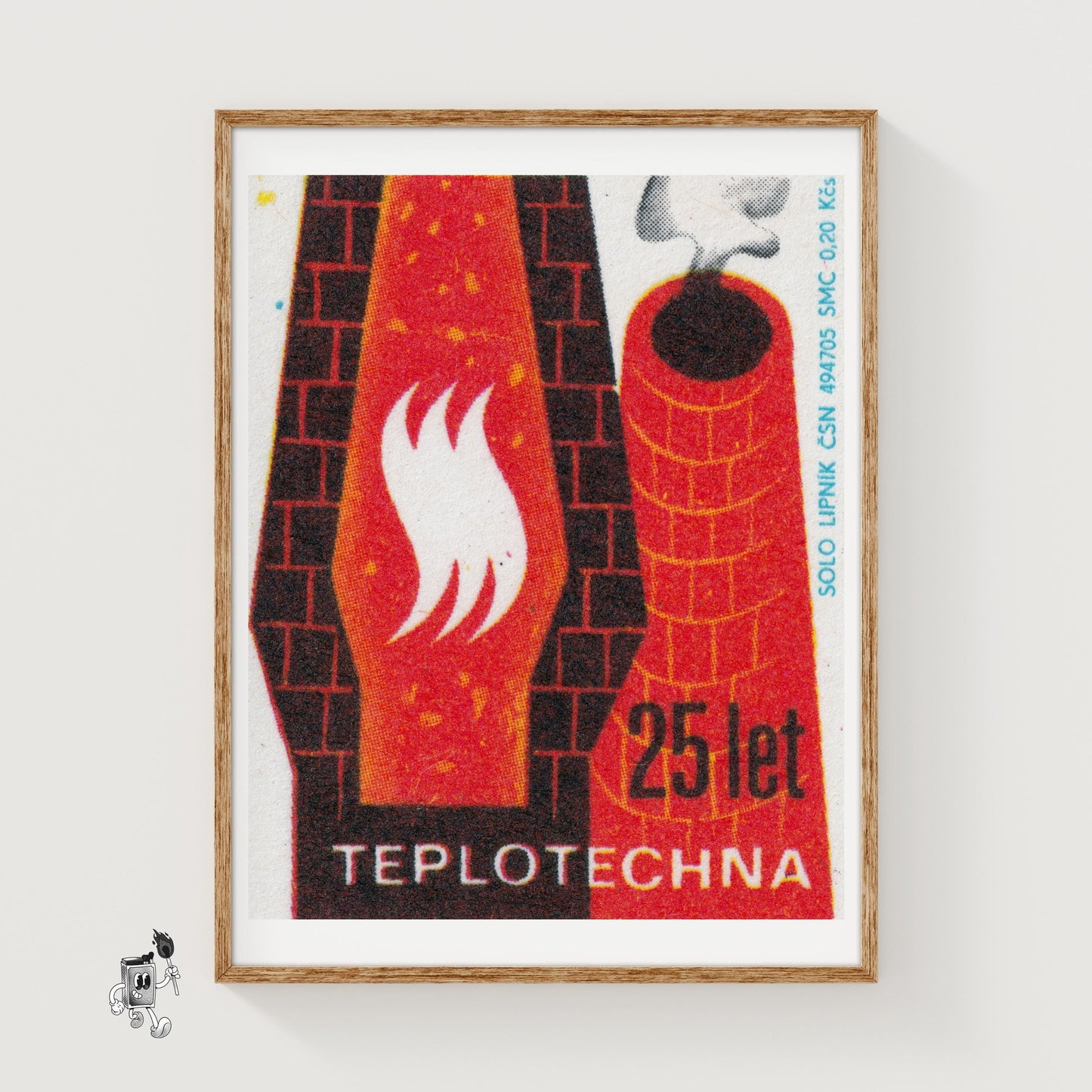 Brick Smoke Stacks - vintage matchbox label print