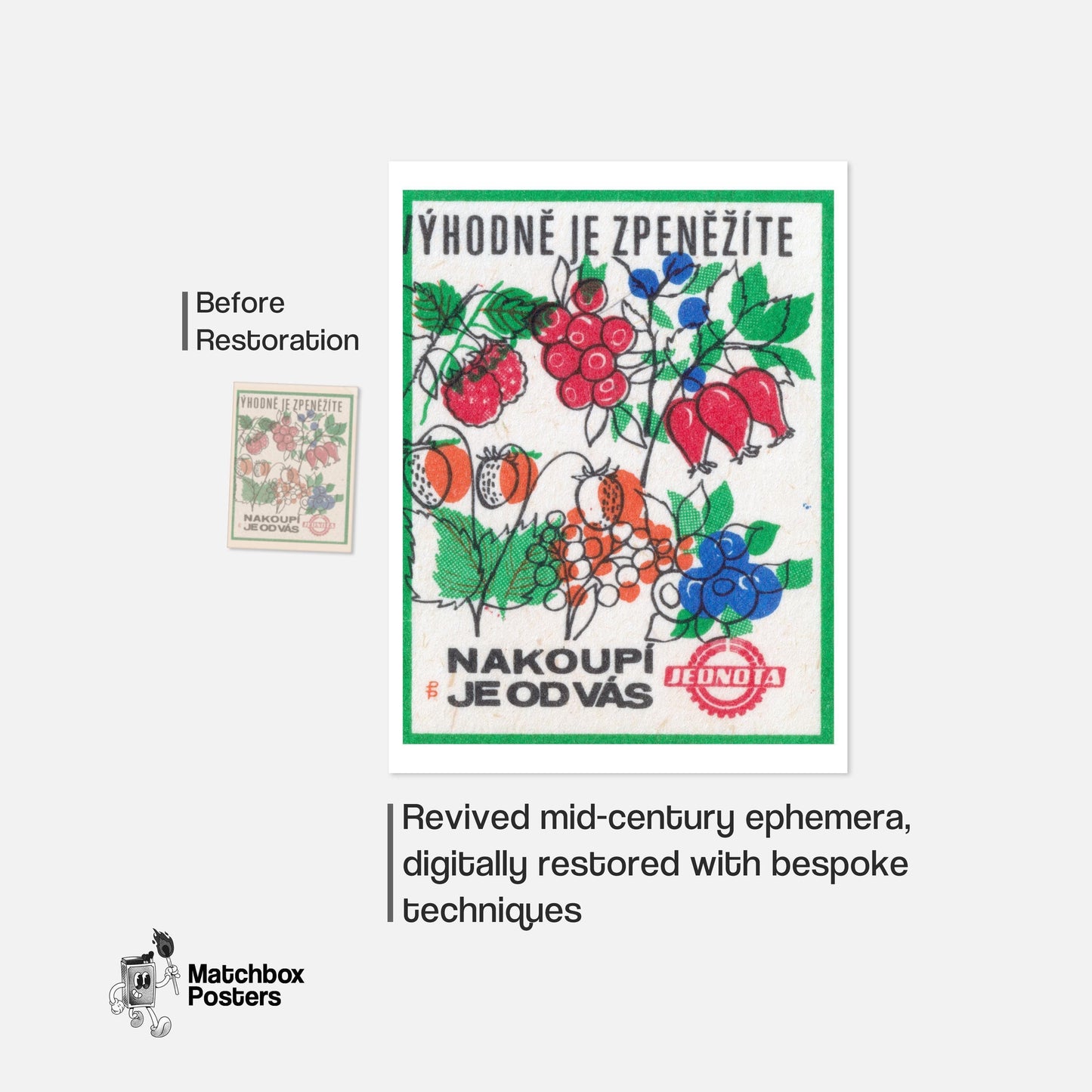 Sell Your Crops - vintage matchbox label print - framed wall art preview