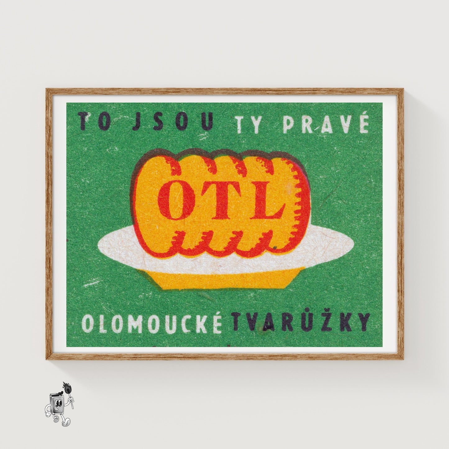 Cheese Czechoslovakia Mid-Century Matchbox Label - vintage matchbox label print
