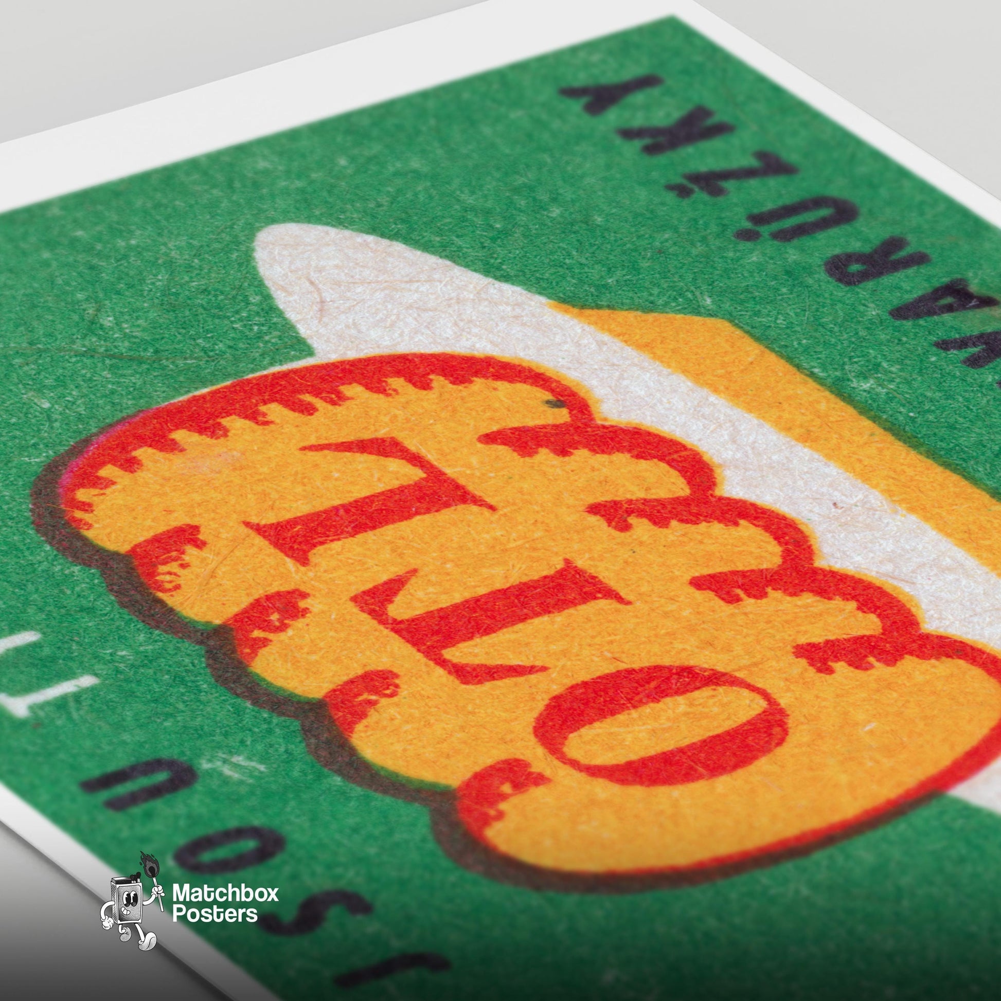 Cheese Czechoslovakia Mid-Century Matchbox Label - vintage matchbox label print - close-up detail