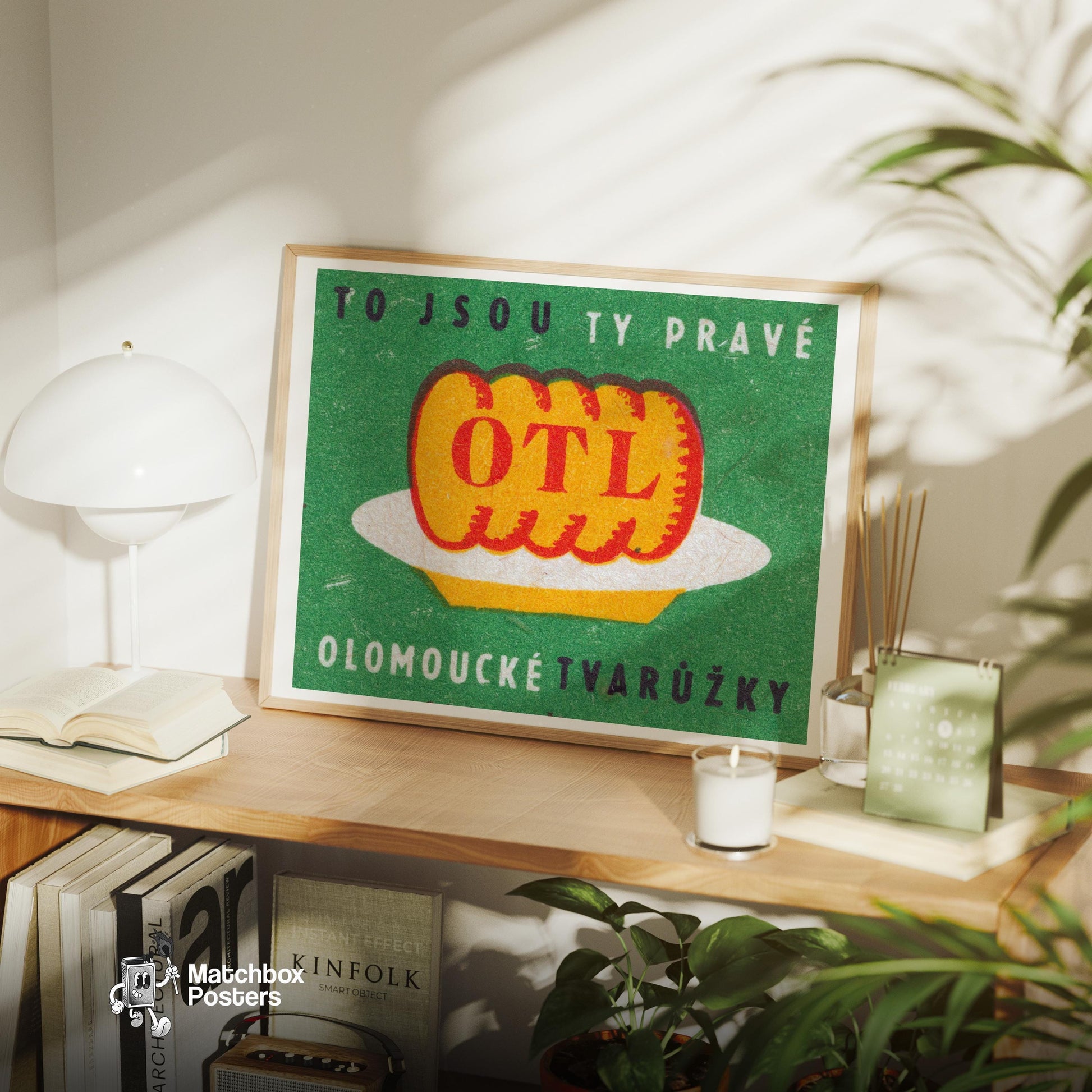 Cheese Czechoslovakia Mid-Century Matchbox Label - vintage matchbox label print - office wall