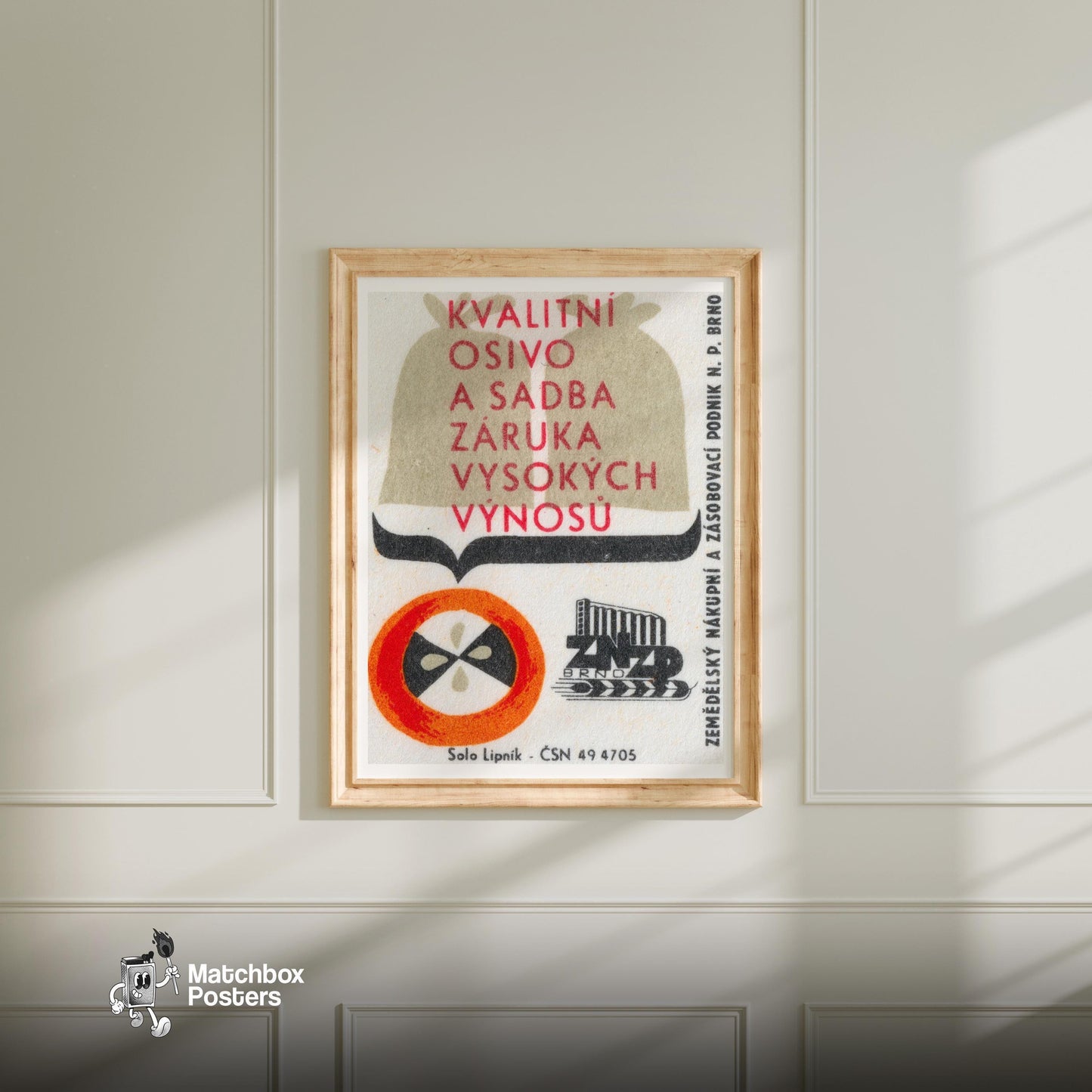 High Quality Seeds for Agriculture - vintage matchbox label print - bedroom mockup