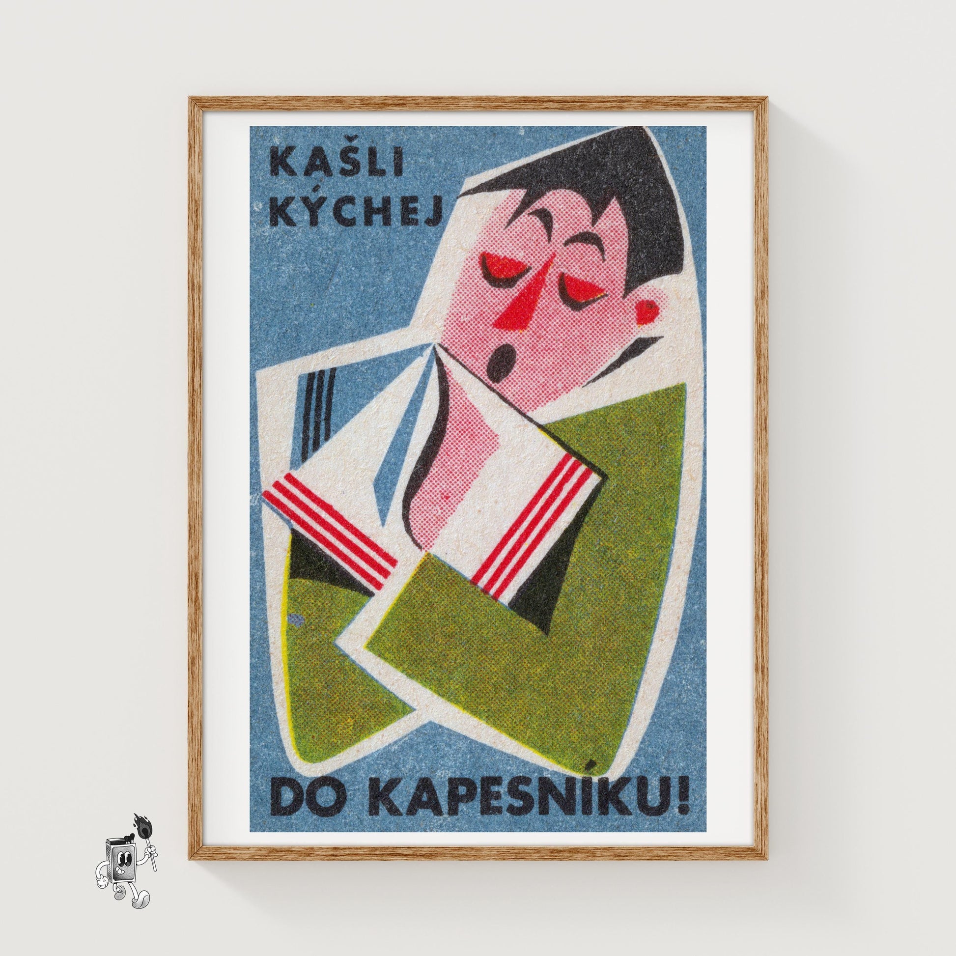 Use Handkerchief! - vintage matchbox label print