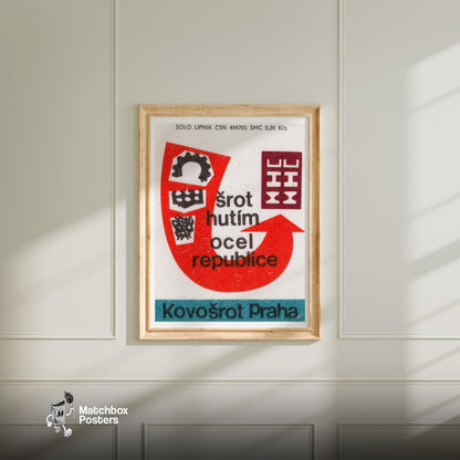 Recycling Program - vintage matchbox label print - bedroom mockup