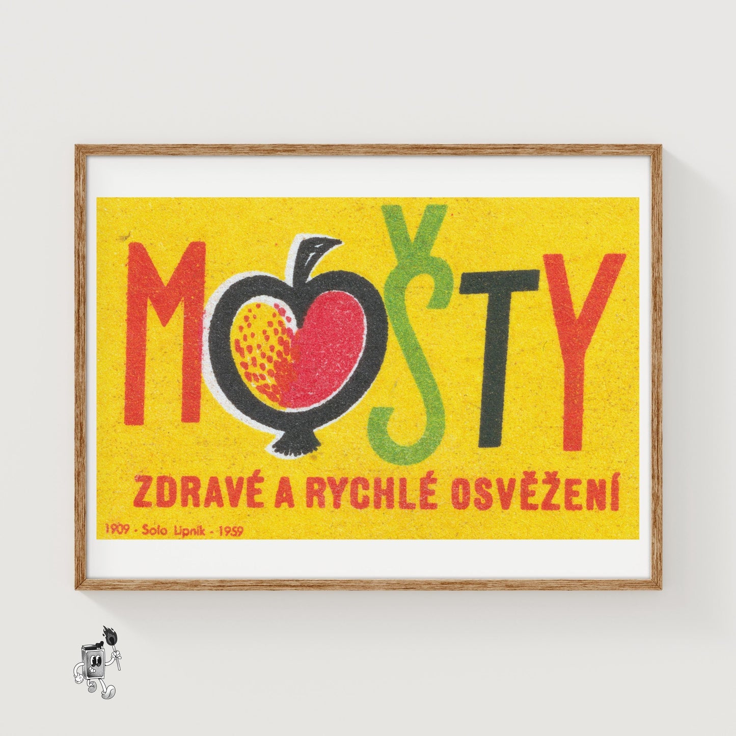 Apple - vintage matchbox label print