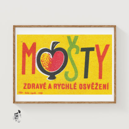 Apple - vintage matchbox label print