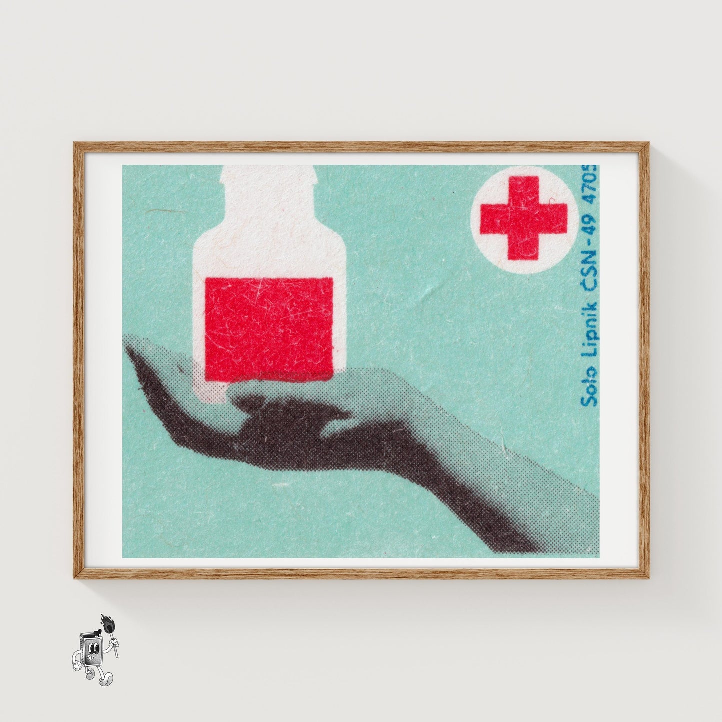 Vial of Blood - vintage matchbox label print