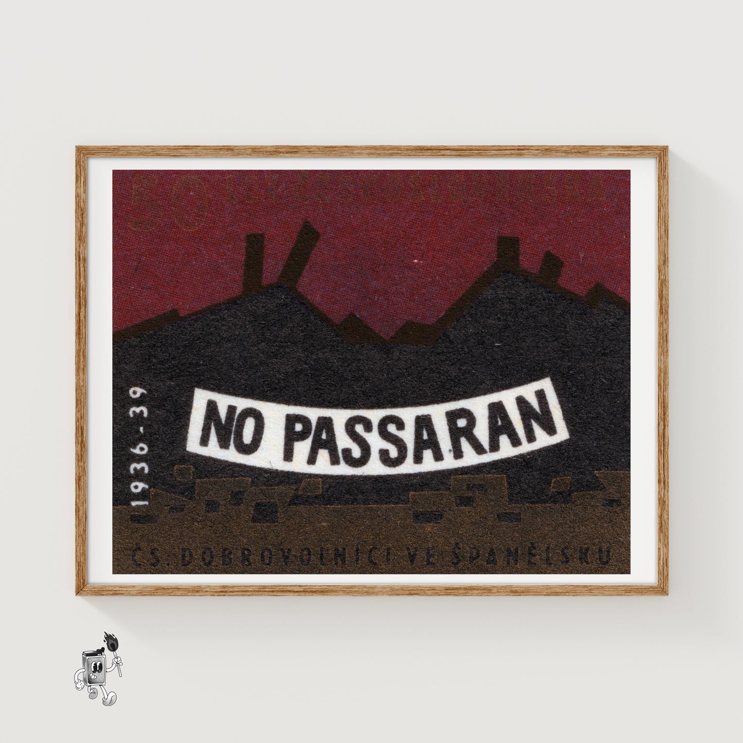They Will Not Pass - vintage matchbox label print
