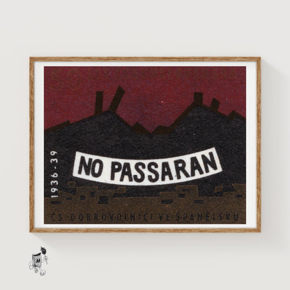 They Will Not Pass - vintage matchbox label print