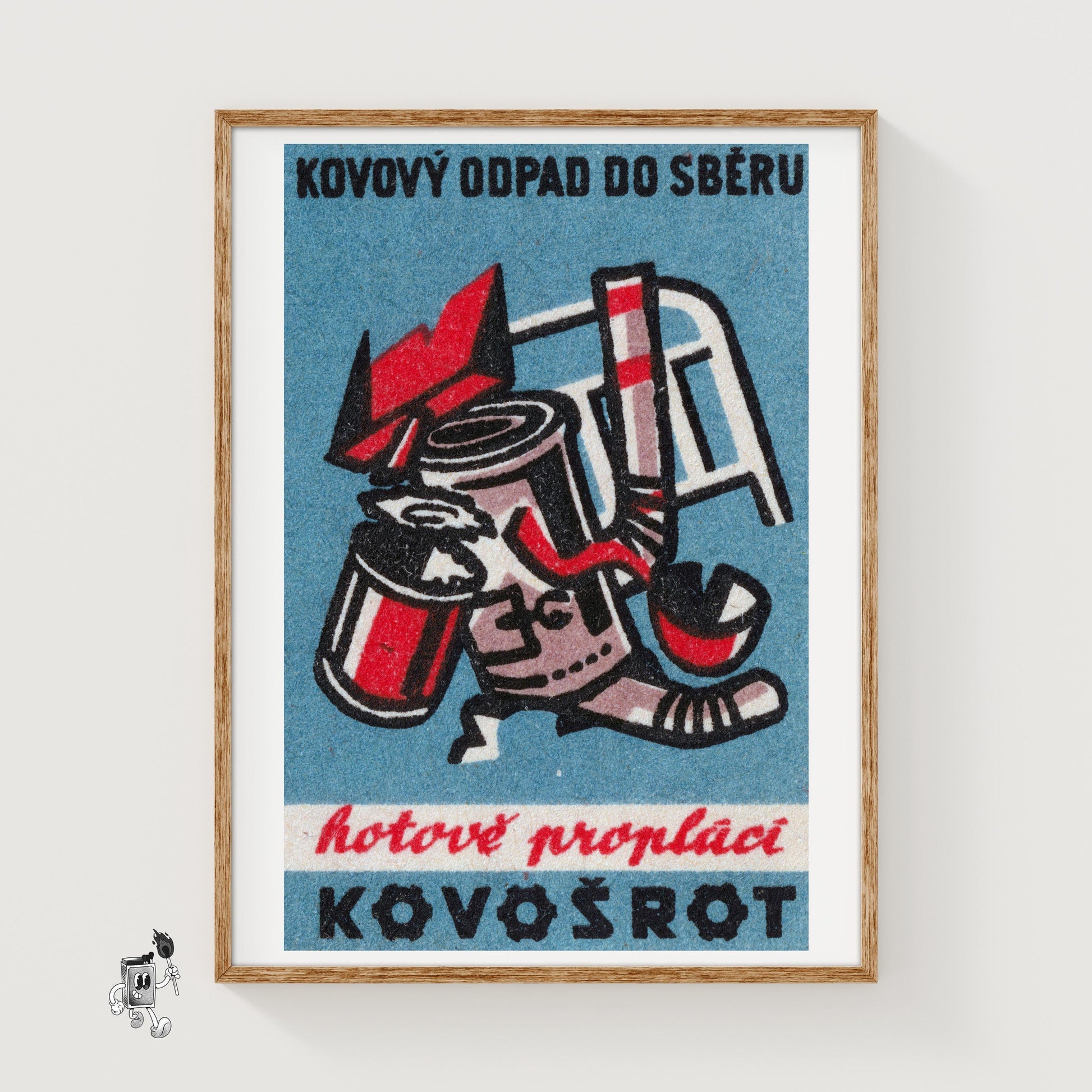 Recycle Your Metal - vintage matchbox label print