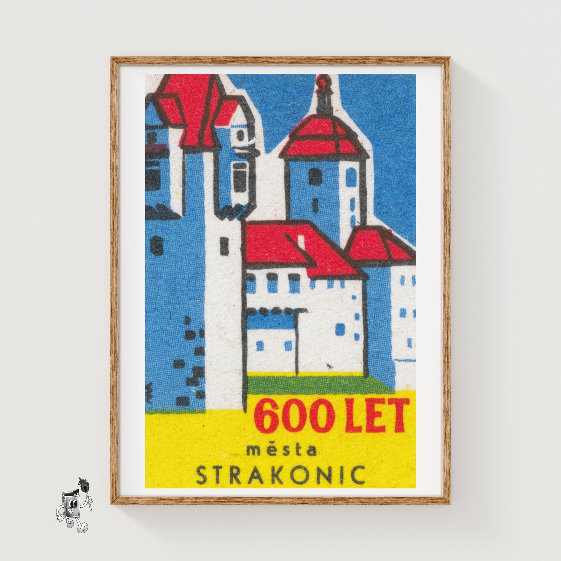 Red Roof Castle - vintage matchbox label print