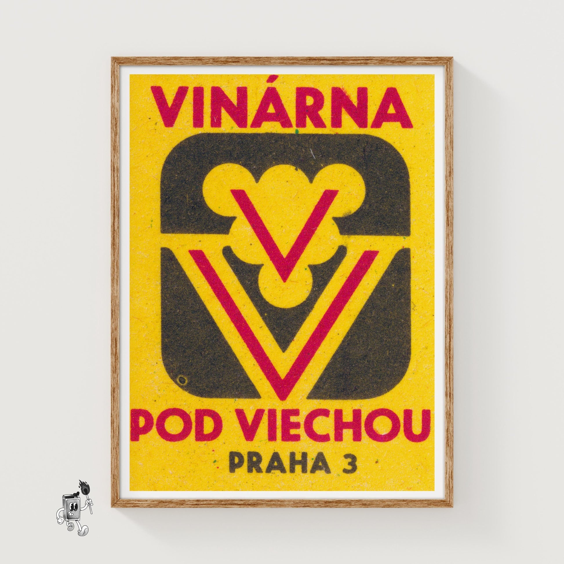 Wine Cellar - vintage matchbox label print