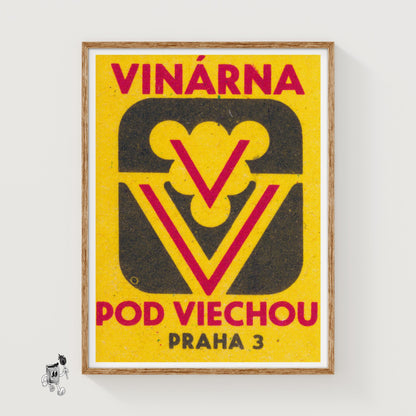 Wine Cellar - vintage matchbox label print